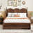 Queen Size Platform Bed With With 2 Big Drawers-107287789