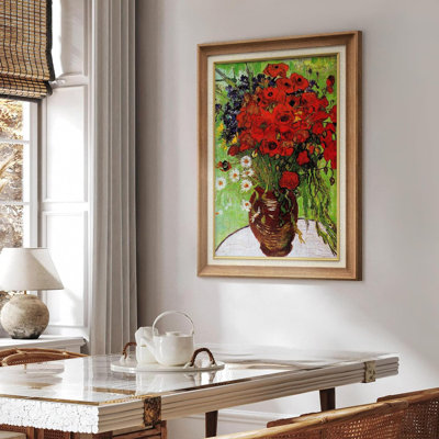 Famous Artwork " Red Poppies & Daisies By Master Artist Vincent Van Gogh Nature Wilderness "