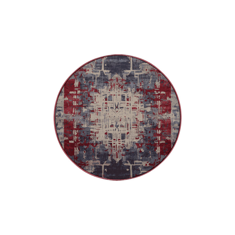 Tapis brun lavable à la machine, Rond 7 pi
