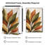 Très grande reproduction d'art sur toile - Feuilles botaniques chaleureuses inspirées de la nature pour le salon ou la chambre à coucher - «Assemblage requis du cadre (cadre non fini)»-124795623