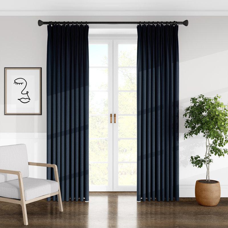 Paire de rideaux Alia, l 40 po x L 120 po, Bleu marine