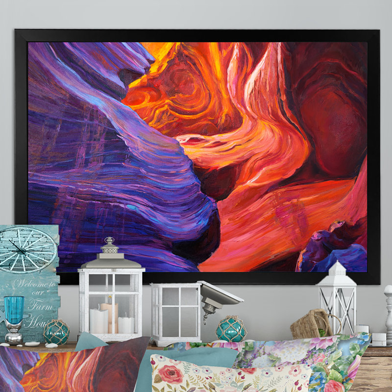 Grand Canyon - reproduction d'art sur toile, Cadre photo noir, H 8 po x l 12 po x P 1 po