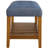 Blue Bench With Oak Veneer And Shelf Space Chic Seat