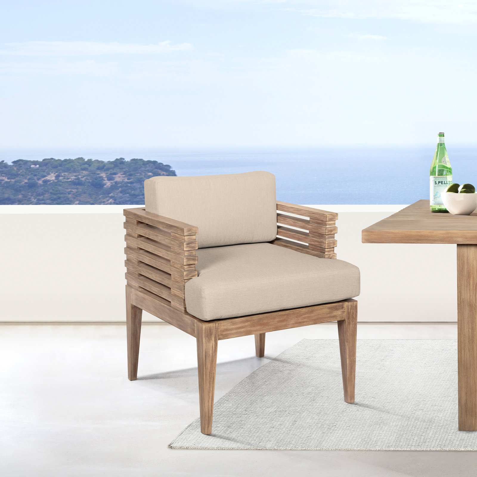 Eucalyptus Patio Armchair, Taupe Performance