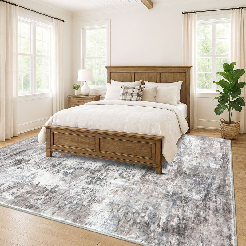 Machine Washable Area Rug Abstract Rugs with Non-Slip Backing for Bedroom Living Room, Rectangle 10' x 14'