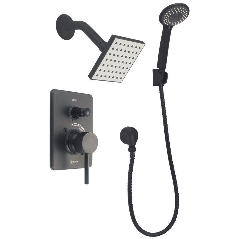 Castille Diverter Shower Faucet, Matte Black