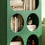 Bibliothèque ronde découpée en bois d'hévéa massif-801932685