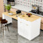 Kitchen Island with Extendable Dining Table for 4-6, Double-Sided Storage, Power Outlet and Drawers-1759975009