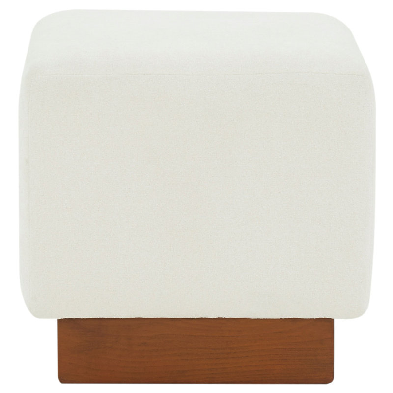Zafeer Upholstered Ottoman, Ivory
