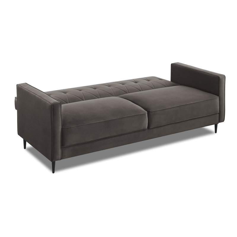 Aticus 3 Seater Sofa Bed, Mink Grey Velvet