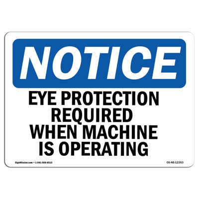 Protection oculaire requise lorsque la machine fonctionne