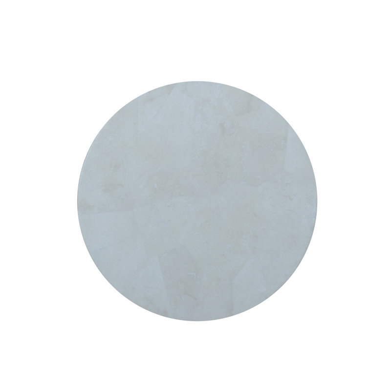 Bria Stone End Table, White