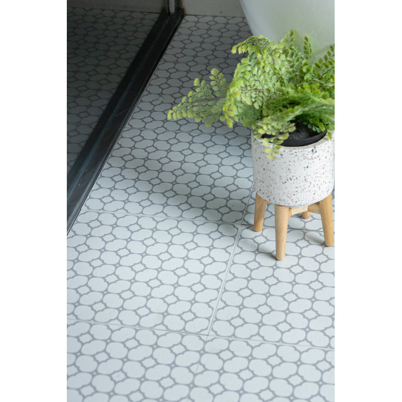 Haings Bloomy Grid Peel and Stick Vinyl 30 x 30cm PVC Mosaic Tile in White