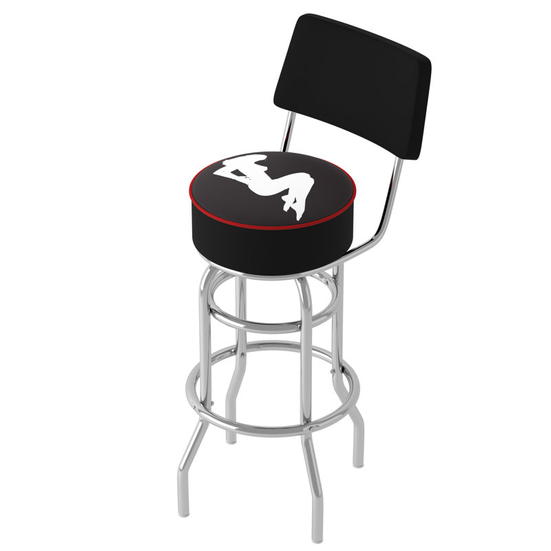 Swivel Upholstered Counter Stool with Steel Frame