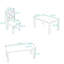 Ensemble de table de salle à manger 6 pièces avec banc et chaises rembourrées-393126650-393126651-393126655