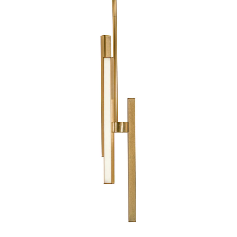 Luminaire suspendu DEL 4 po Indra - nickel satiné, Laiton satiné