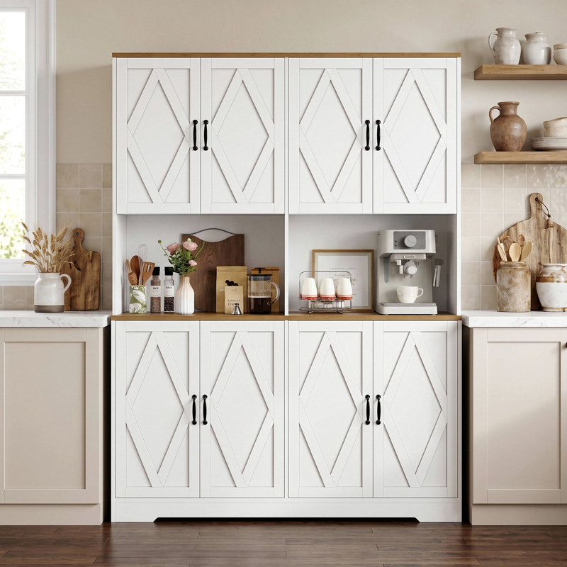 Armoire de rangement 4 portes garde-manger, Blanc
