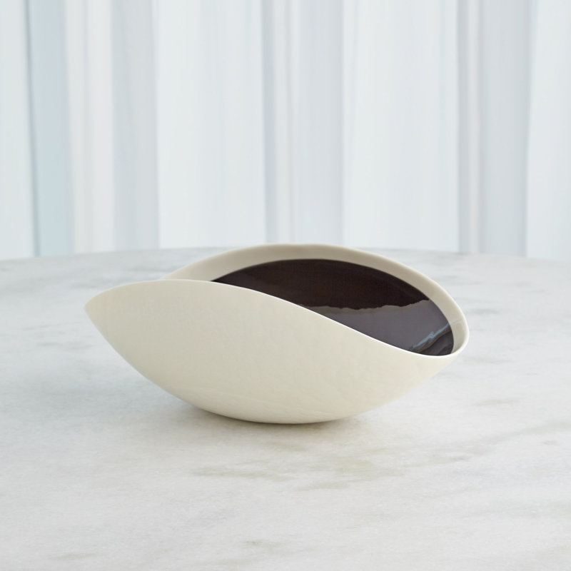 Handmade Glass Decorative Bowl, 6" H x 16" W x 9.5" D