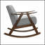 Chaise berçante 1 pièce Modern Home Furniture avec revêtement en tissu gris, finition noyer foncé et assise et dossier rembourrés confortables