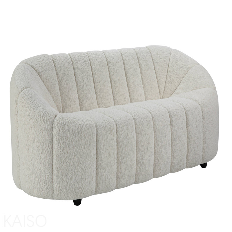 Canapé en sherpa blanc Teddy