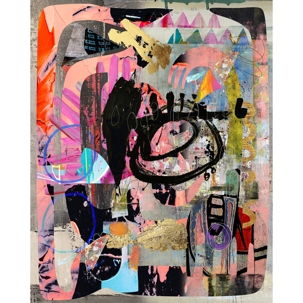 Masked Up: Street Abstract expressionist Wall Art