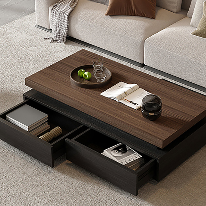 Table basse moderne, simple et créative, H 16,5 po x L 51,2 po x l 33,5 po, Noir / brun