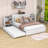 Ezai Wood Platform Bed with Trundle and Pull Out Shelves-353569921