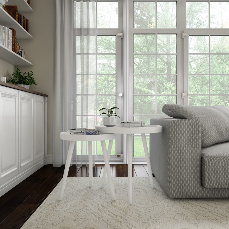 Tray Top Nesting Tables, White