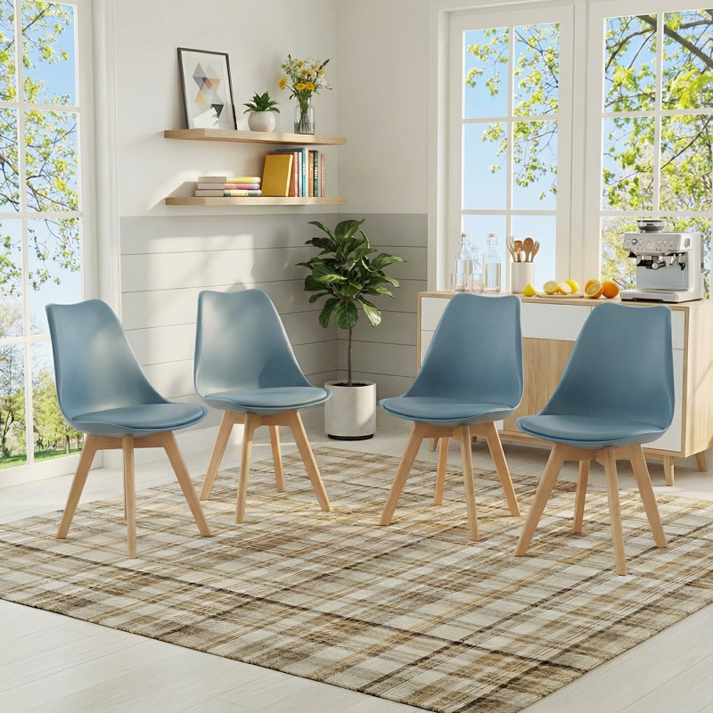 Nero Upholstered Side Chair, Air Force Blue