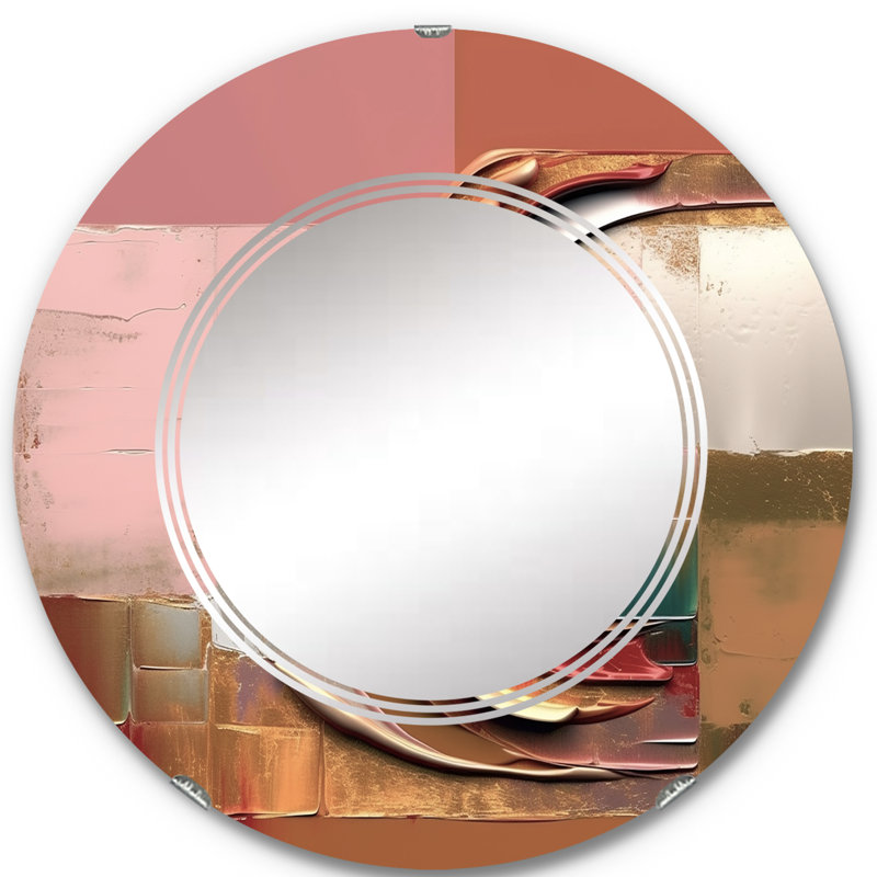 Patzi - Miroir mural moderne rond, 24 po x 24 po