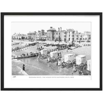 Bognor Regis, The Beach With Bathing Huts 1890 by Francis Frith - Single Picture Frame Print