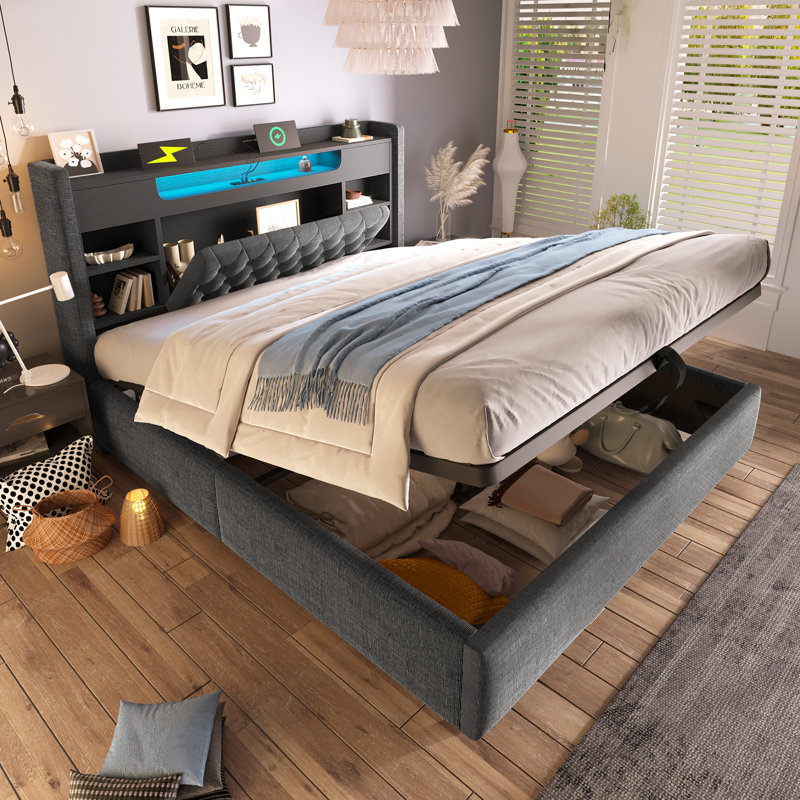 Bed, Gray, King