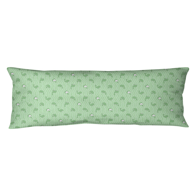 Coussin lombaire baleines, Bourre en polyester, Molleton moelleux, Vert