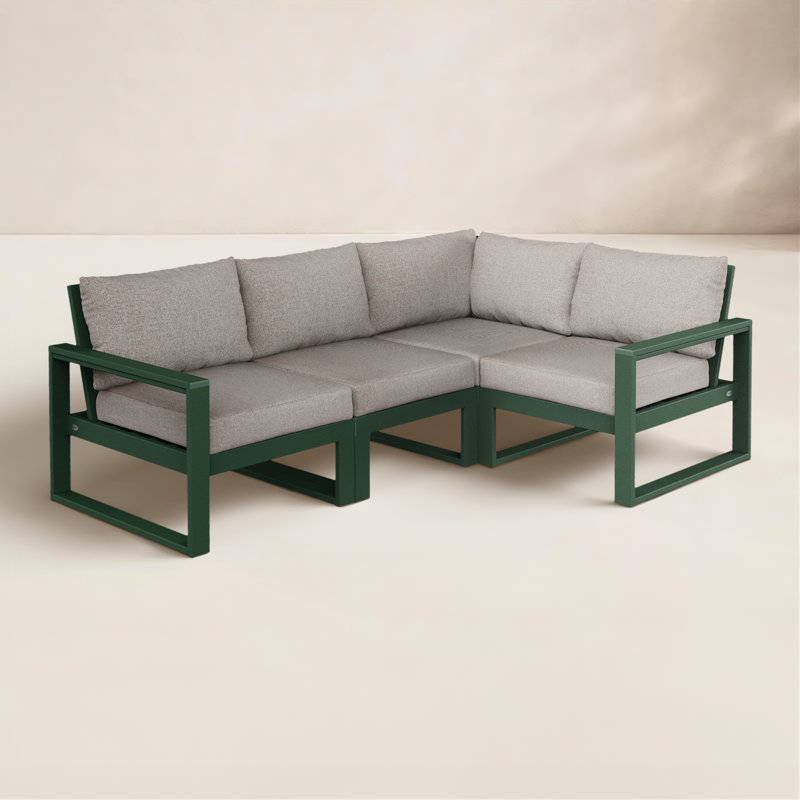 EDGE 4-Piece Modular Deep Seating Set, Weathered Tweed, Green