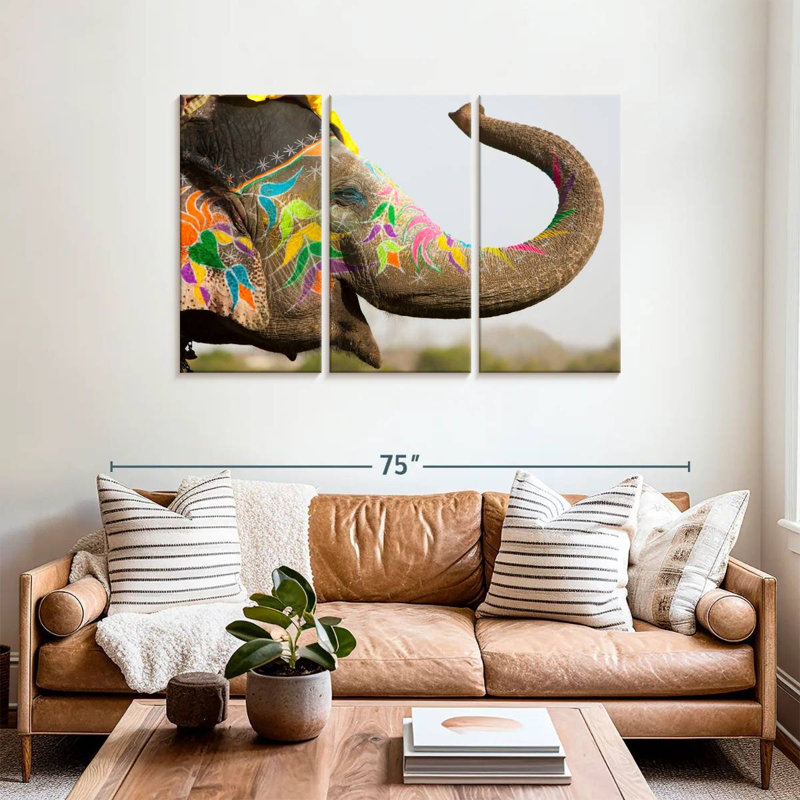 Brampt Jaipur Festival Elephant, H 36 po x l 57 po