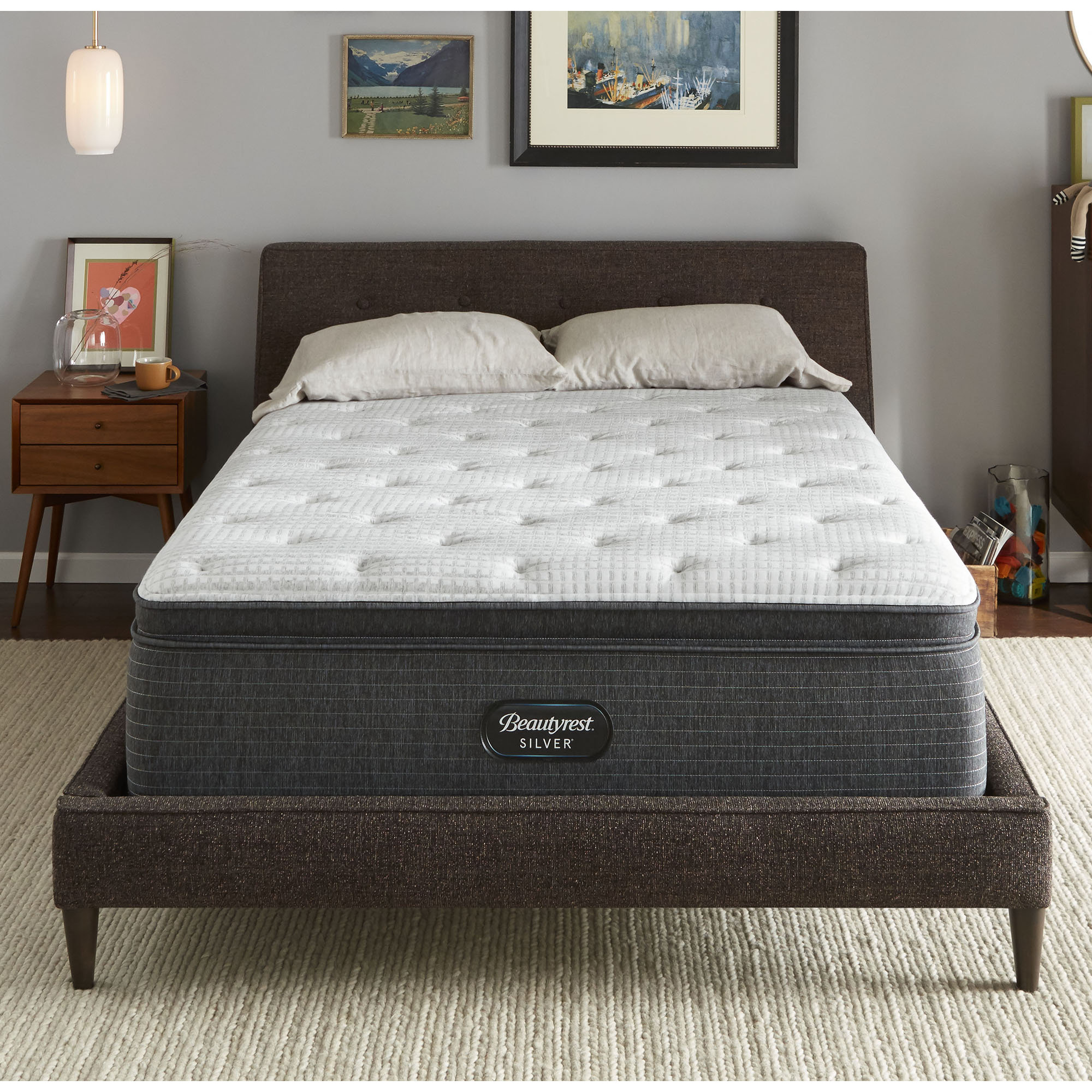 Beautyrest Silver BRS900-C Plush Pillow Top 16.25" Innerspring Mattress, Twin, Standard Profile (9")