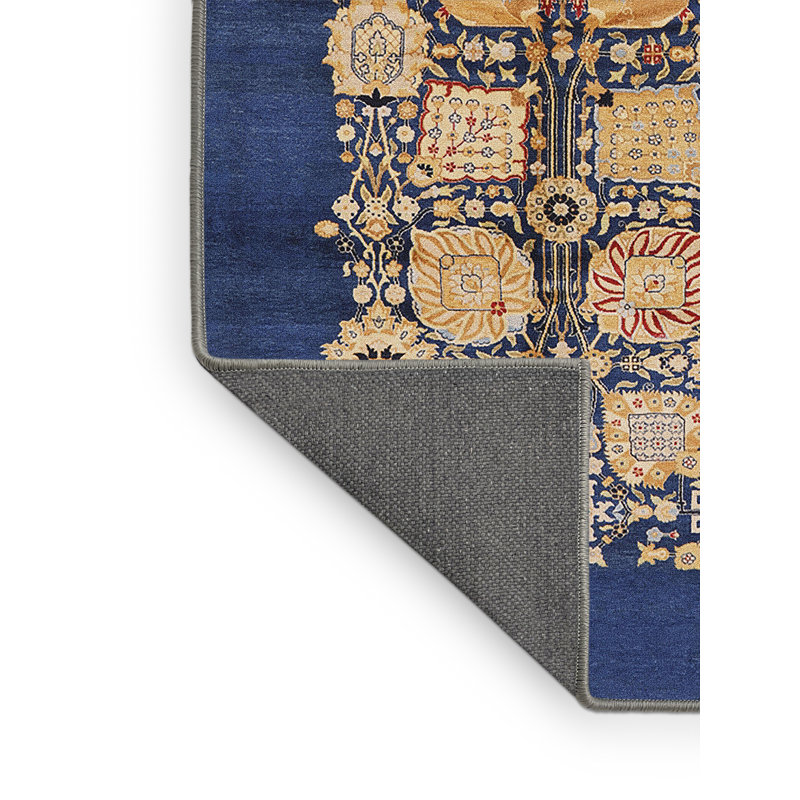 Tapis bleu / beige Patchwork, Rectangle 4 pi x 6 pi