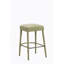 Tabouret de bar rembourré en tissu vert clair sans dossier - siège rembourré avec pieds et repose-pieds robustes, siège peu encombrant pour îlot de cuisine, comptoir de salle à manger et pub, 2 ensembles-1083471213