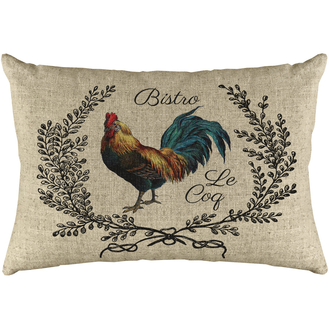  Bistro Chicken Linen Pillow Cover & Insert TheWatsonShop