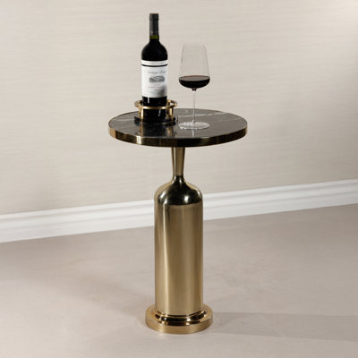 Nomad Polished Gold Marble Accent Table