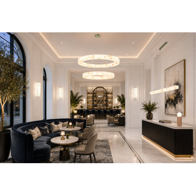 LumenAria - Medley LED Alabaster Rocks Linear Pendant