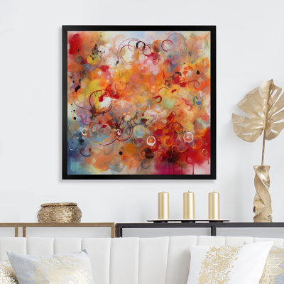 Orange Red Marbled Dreamscape I Framed On Canvas Print