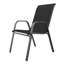 Ensemble de 4 chaises d'extérieur avec assise confortable, structure et matériau imperméable pour usage domestique et commercial, pieds larges et stables, idéal pour terrasse et restaurant.