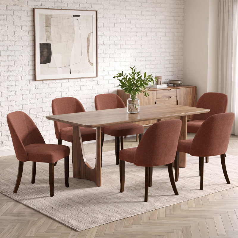 19.3'' H Upholstered Side Chair, 6, Rust