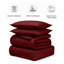 Microfiber Striped Duvet Cover Set with Matching Pillowcases and Stripe Fitted Sheet-117464232-117464236