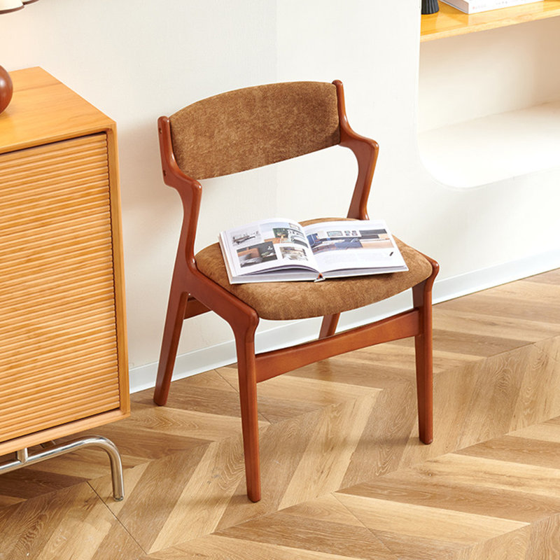 Chaise d'appoint à dossier brun rembourré (ensemble de 2), Brown