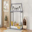 Lit simple en bois, gris