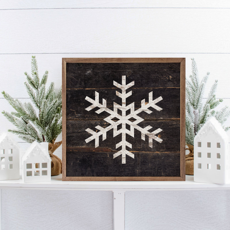 Flocon de neige noir, H 16 po x l 16 po