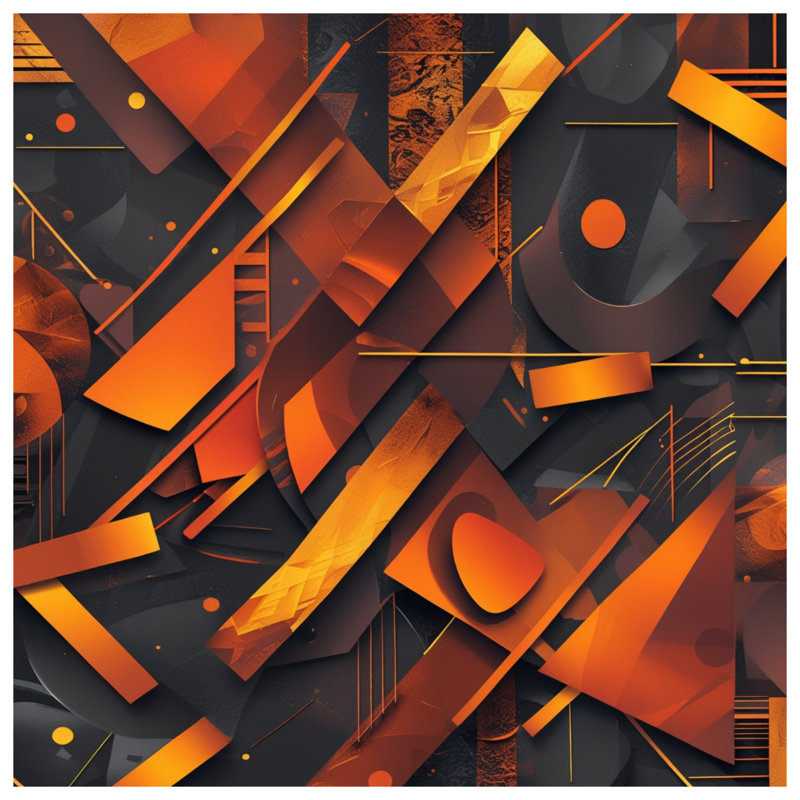 Couvertures abstraites géométriques orange, 60in W x 80in H