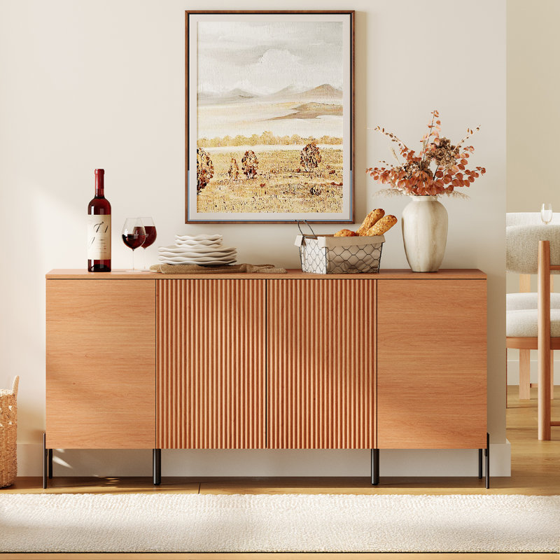 Laverda 61" Reeded 4-Door Sideboard, Mocha